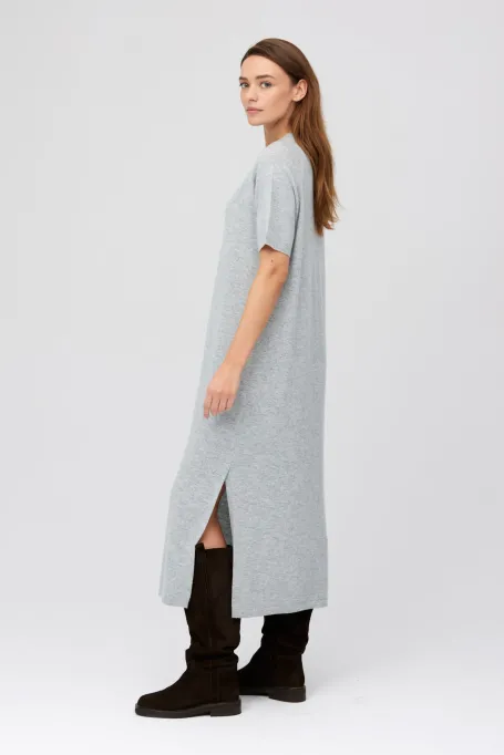 Graues Midikleid aus Merinowolle und Kaschmir - Patrizia Aryton