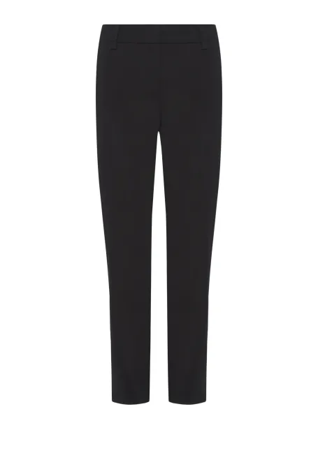 Schwarze Baumwollhose mit schmal zulaufendem Bein für den Alltag