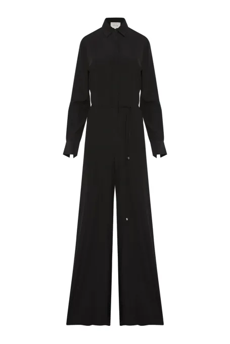 Schwarzer Seidenoverall