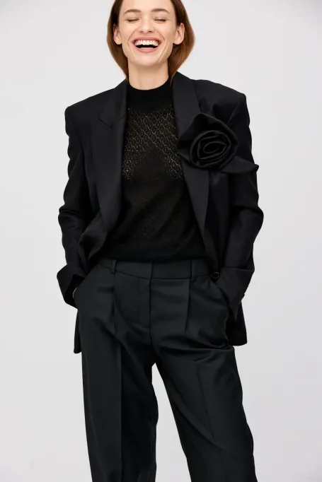 Wolljacke mit breiten Schultern zum Anzug