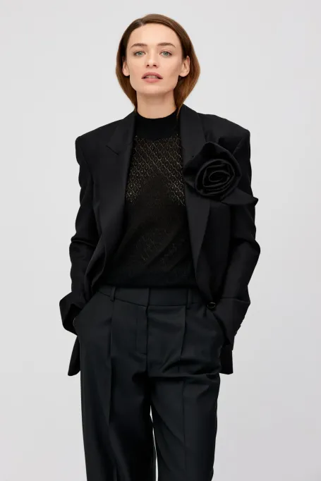 Wolljacke mit breiten Schultern zum Anzug