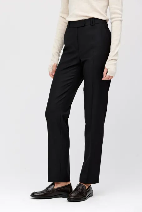 Schwarze Wollanzughose