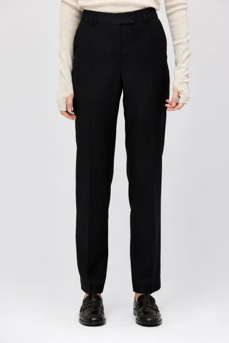 Schwarze Wollanzughose