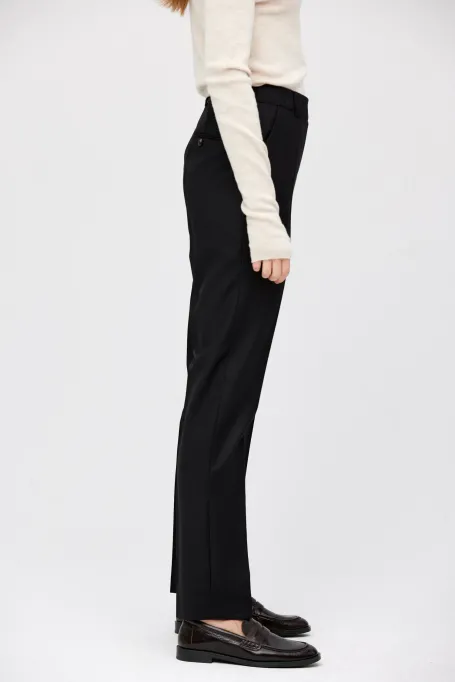 Schwarze Wollanzughose