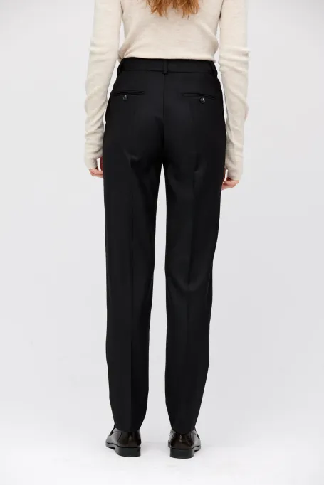 Schwarze Wollanzughose