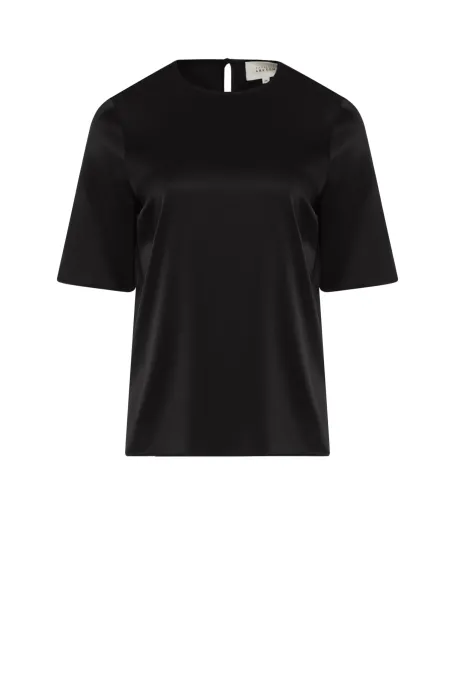 Schwarze Seidenbluse