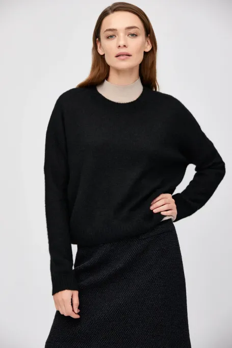Schwarzer Pullover mit Kaschmir und Seide - Patrizia Aryton