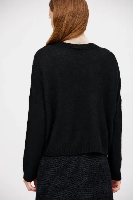 Schwarzer Pullover mit Kaschmir und Seide - Patrizia Aryton