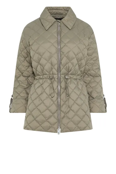 Grüne Daunenjacke mit Kragen