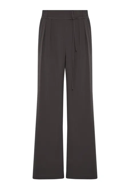 Weite graue Seidenhose