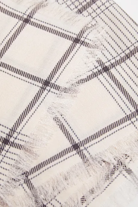 Kariertes Tuch aus Wolle und Seide