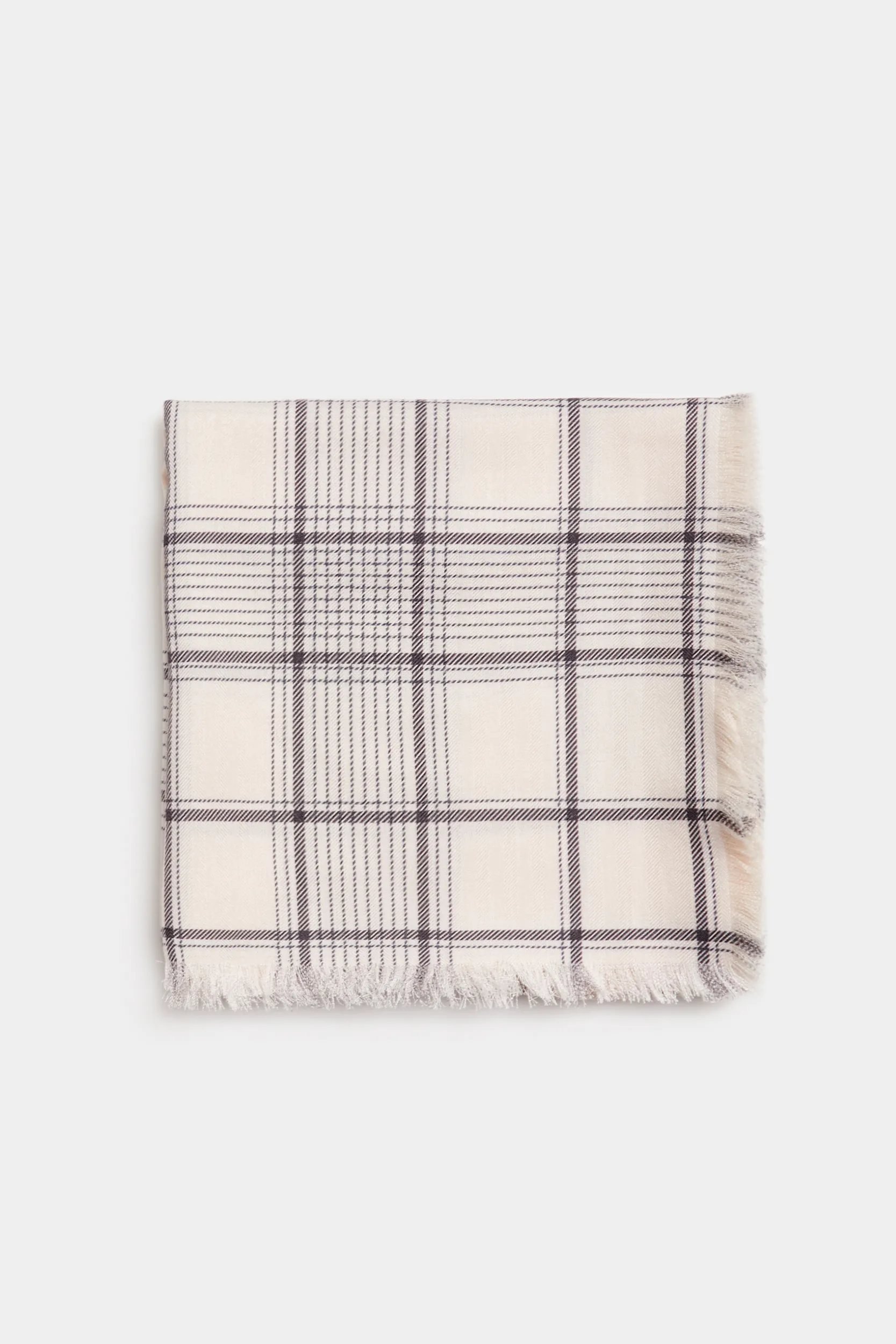 Kariertes Tuch aus Wolle und Seide