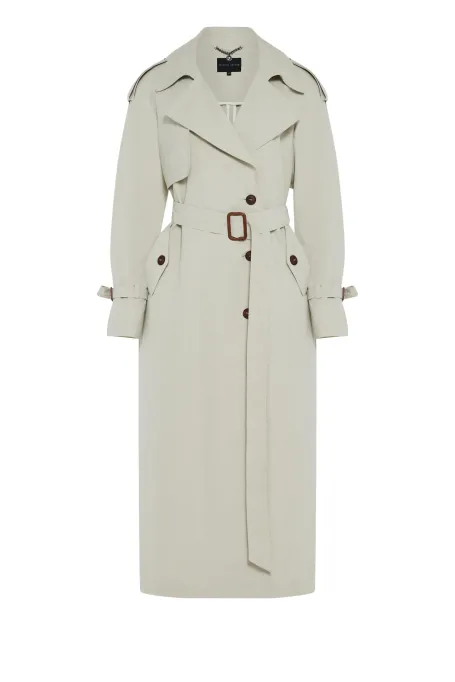 Langer Trenchcoat mit Gürtel