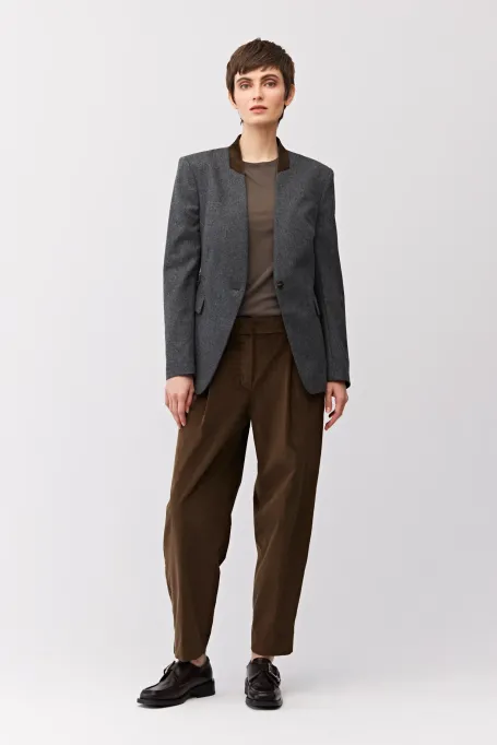 Graues einreihiges Sakko mit Kaschmir - Patrizia Aryton