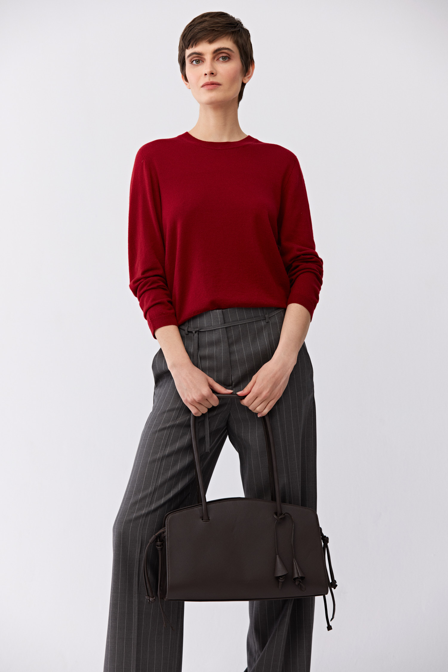 Rote Bluse aus Merinowolle