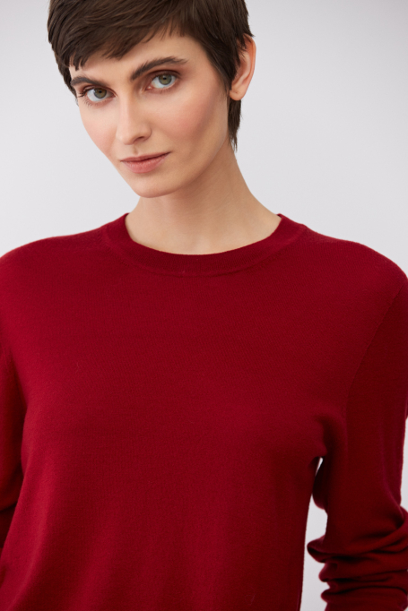 Rote Bluse aus Merinowolle