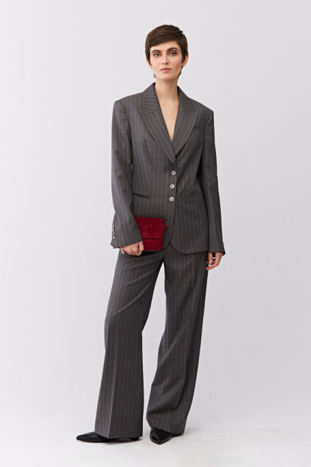 Graues Sakko aus Schurwolle mit Streifen zum Anzug Graues Sakko aus Schurwolle mit Streifen zum Anzug