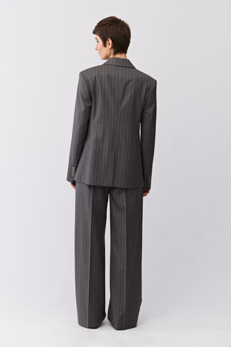 Graues Sakko aus Schurwolle mit Streifen zum Anzug Graues Sakko aus Schurwolle mit Streifen zum Anzug