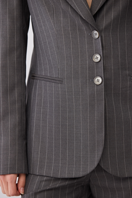 Graues Sakko aus Schurwolle mit Streifen zum Anzug Graues Sakko aus Schurwolle mit Streifen zum Anzug