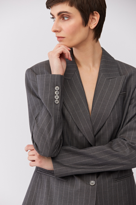 Graues Sakko aus Schurwolle mit Streifen zum Anzug Graues Sakko aus Schurwolle mit Streifen zum Anzug