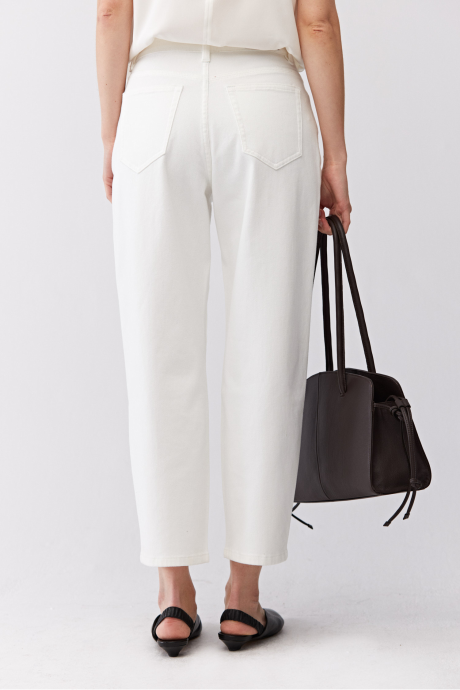 Weiße Barrel-Jeans Weiße Barrel-Jeans