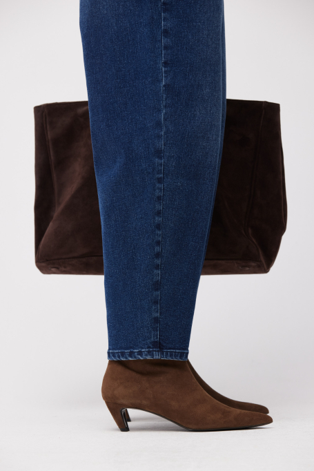 Braune Stiefeletten aus Veloursleder - Patrizia Aryton Braune Stiefeletten aus Veloursleder - Patrizia Aryton