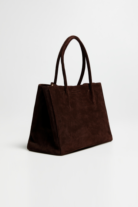 Große Shopper-Tasche aus Veloursleder