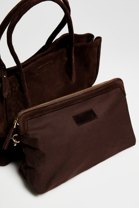 Große Shopper-Tasche aus Veloursleder