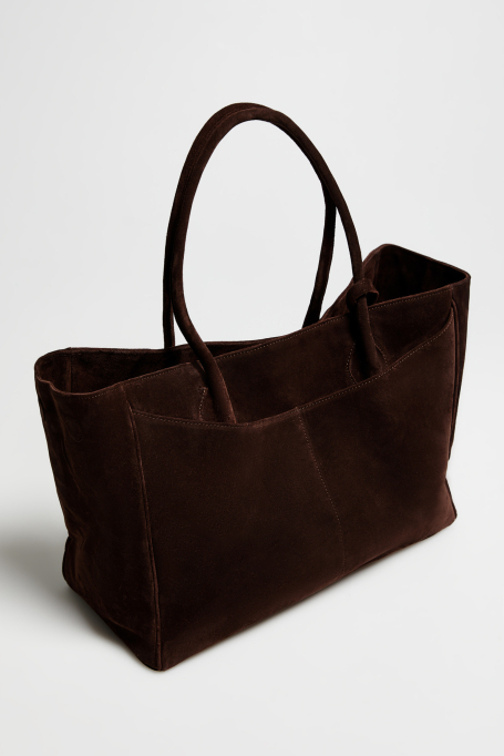 Große Shopper-Tasche aus Veloursleder