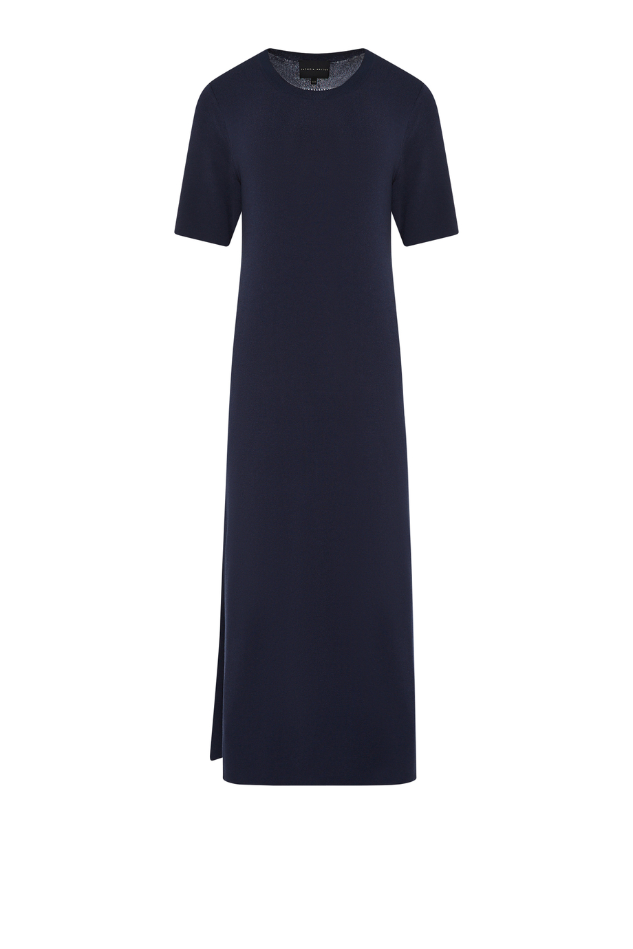 Marineblaues Strickkleid in Midi-Länge Marineblaues Strickkleid in Midi-Länge