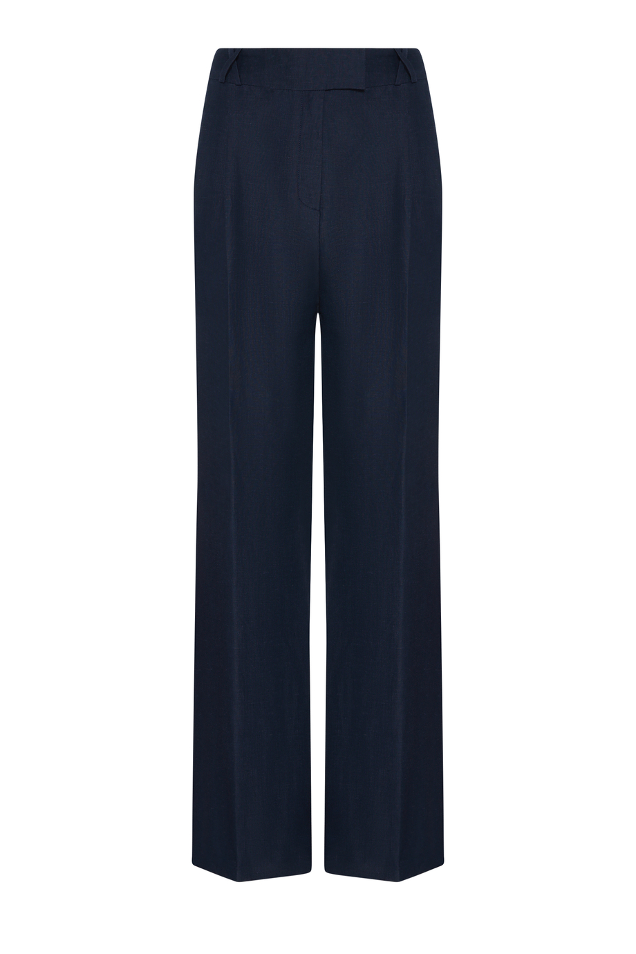 Marineblaue Anzughose aus Wolle und Leinen Marineblaue Anzughose aus Wolle und Leinen