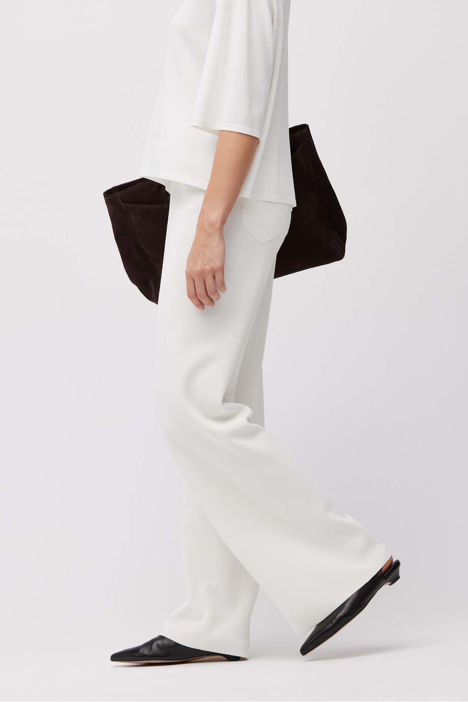 Weiße weite Strickhose Weiße weite Strickhose