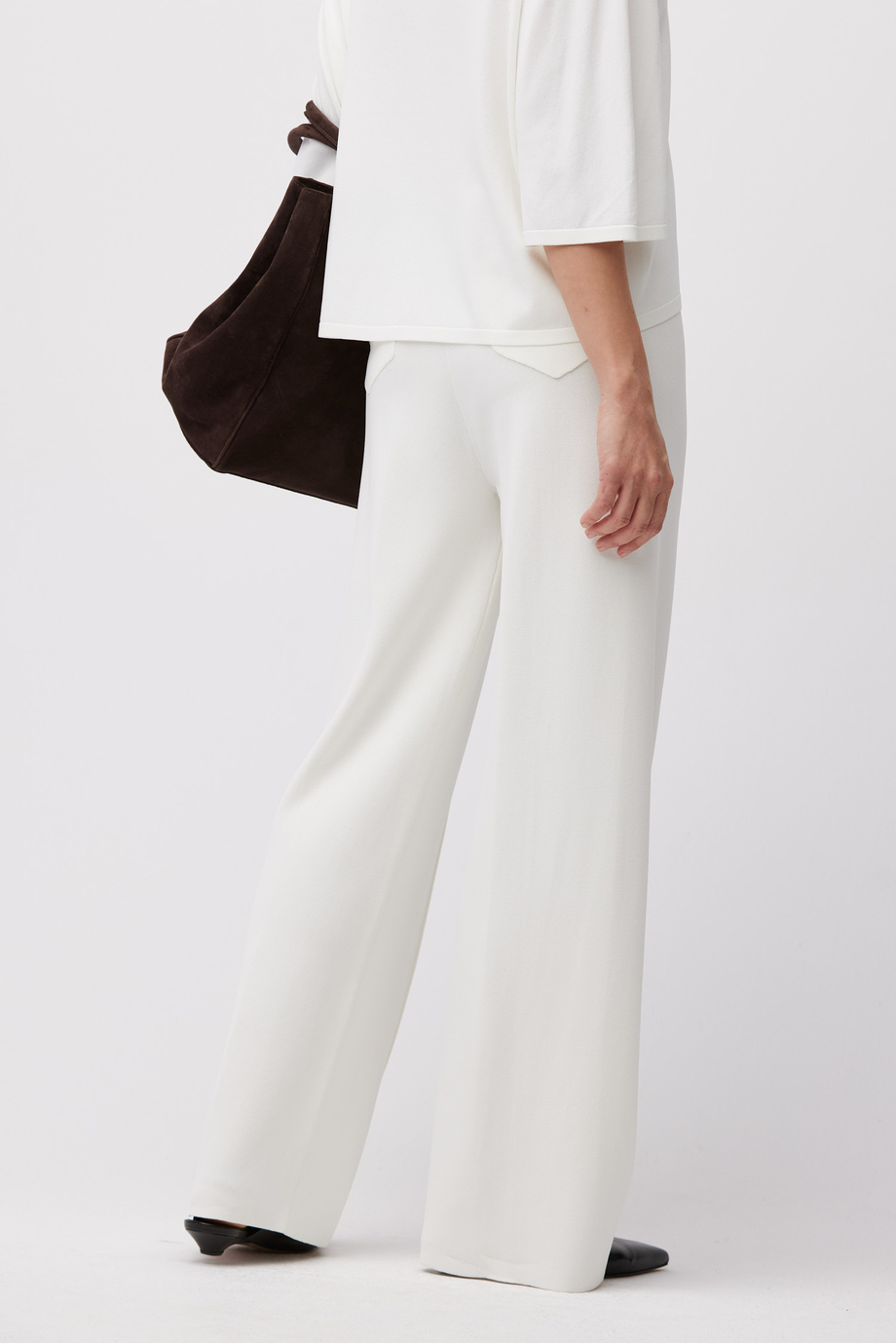 Weiße weite Strickhose Weiße weite Strickhose