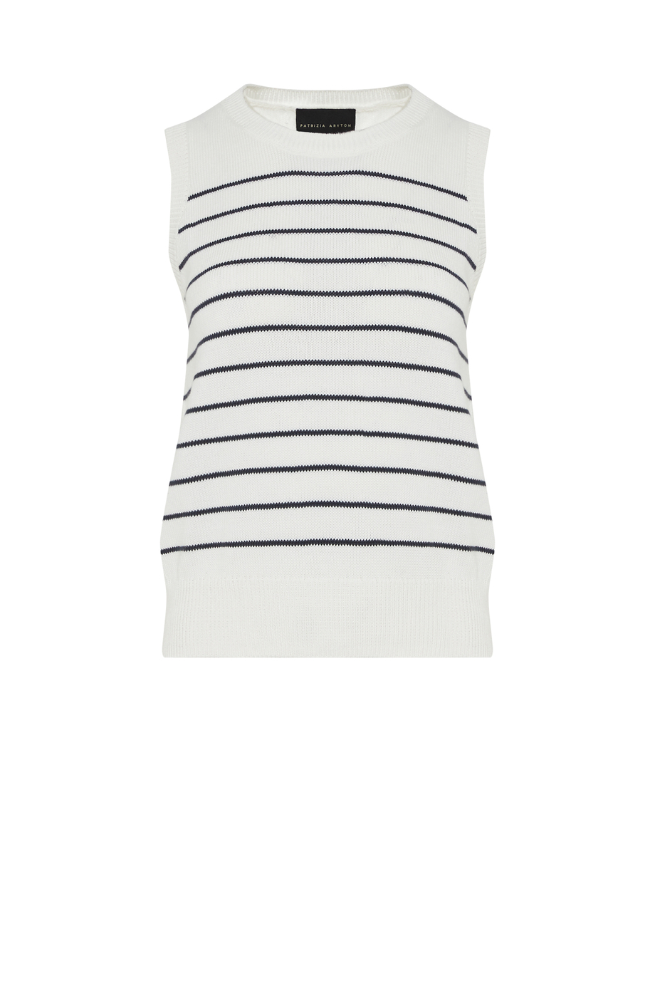 Weißes Baumwollshirt mit schwarzen Streifen Weißes Baumwollshirt mit schwarzen Streifen