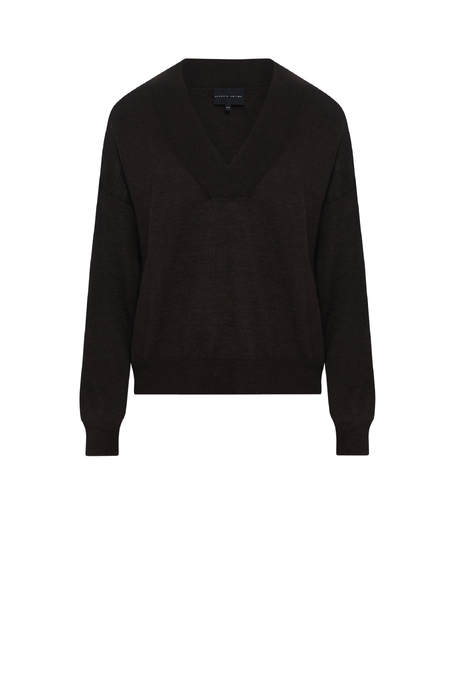 Braune Bluse mit Yak-Wolle