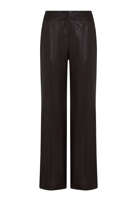 Braune Lederhose mit weitem Bein