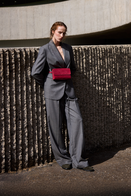 Weite graue Anzughose mit Streifen - Patrizia Aryton