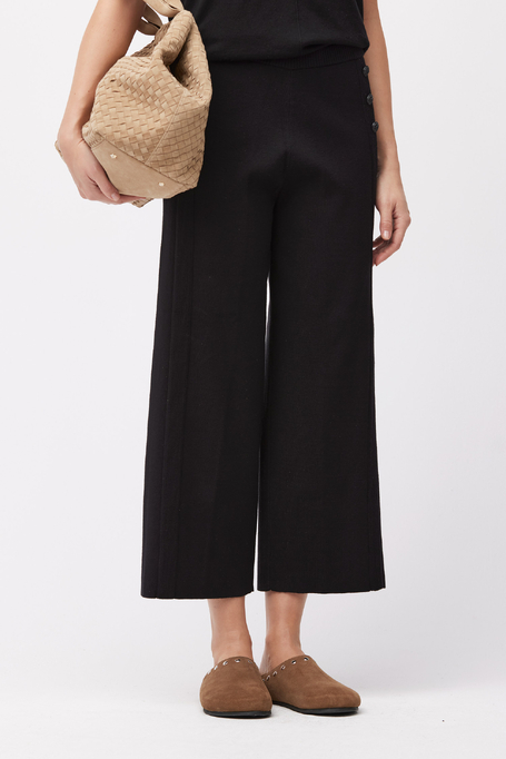 Schwarze Strick-Culotte-Hose - Patrizia Aryton
