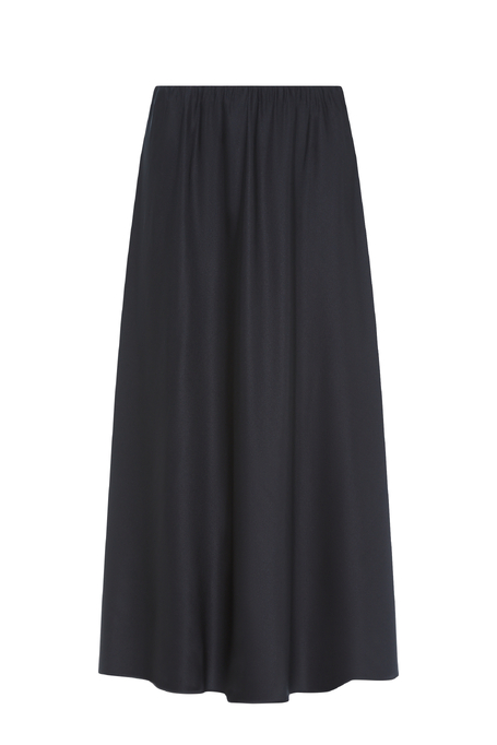 Schwarzer Midi-Rock aus Seide