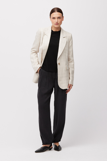 Schwarze Hose aus Leinen-Lyocell-Mischung