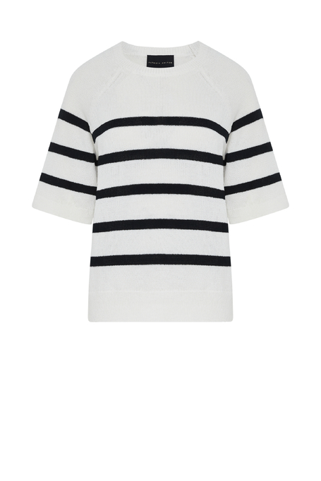 Gestreifter Pullover mit kurzen Ärmeln Gestreifter Pullover mit kurzen Ärmeln
