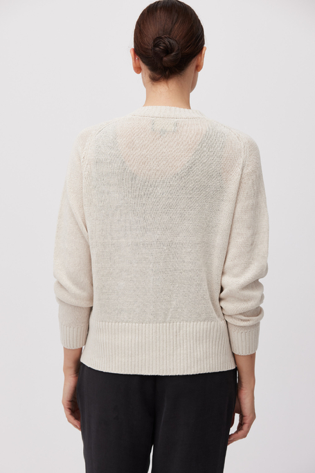 Beiger Cardigan aus Leinen