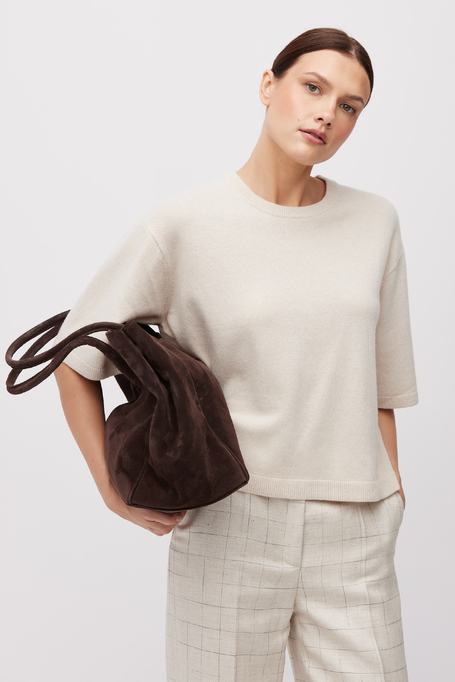 Graue Bluse aus Merinowolle