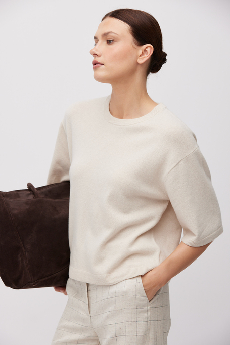 Graue Bluse aus Merinowolle