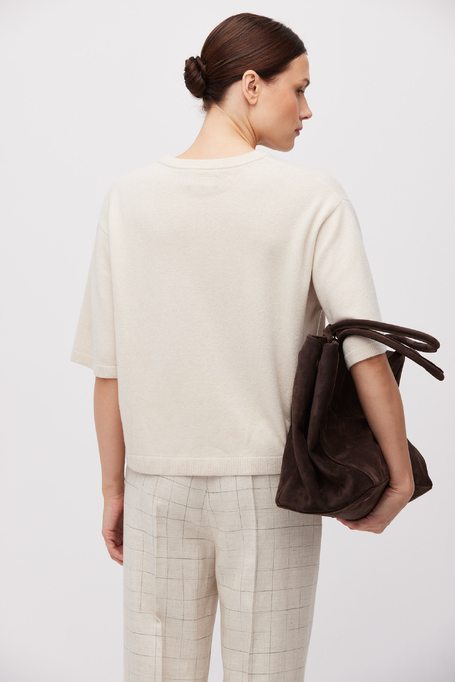 Graue Bluse aus Merinowolle