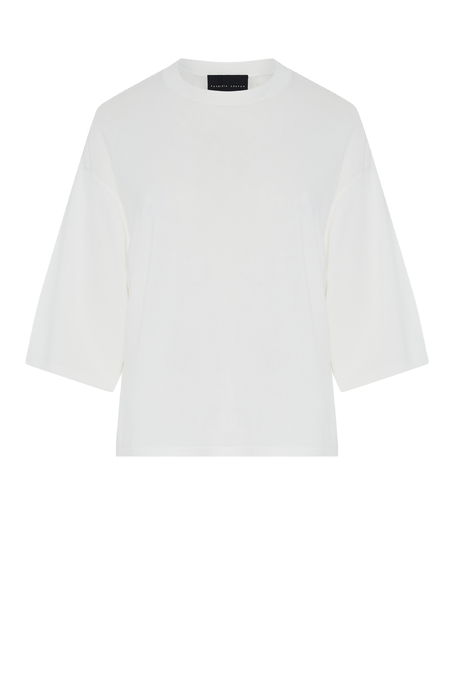 Weißes Strickshirt mit Rundhalsausschnitt - Patrizia Aryton