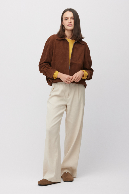 Braune Jacke aus Veloursleder