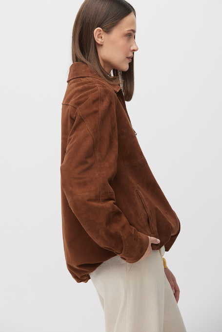 Braune Jacke aus Veloursleder