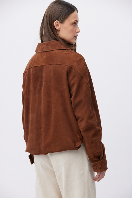 Braune Jacke aus Veloursleder