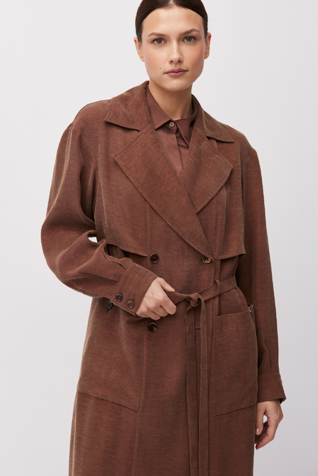 Brauner Mantel aus Lyocell-Leinen-Mischung Brauner Mantel aus Lyocell-Leinen-Mischung